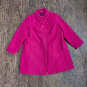 Talbot's 16WP Wool Women's Pink Trench Coat Woven In Italy